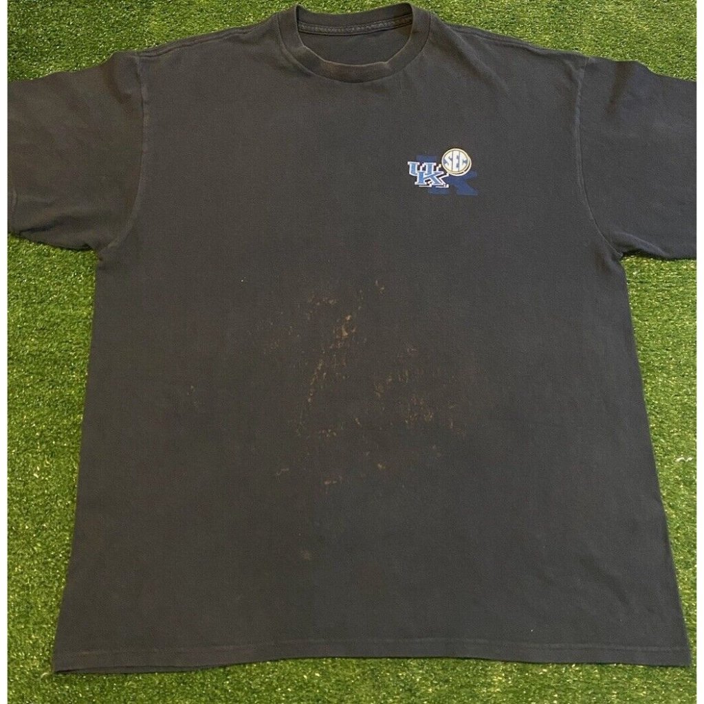 Kentucky Wildcats Shirt Mens Large Black Basketball Y2k Unisex Blue Ncaa Sec 25